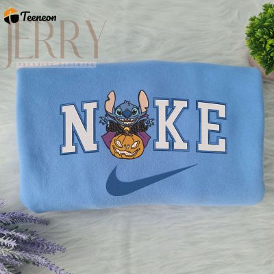 Cheap Vampire Stitch Disney Nike Embroidered Sweatshirt, Halloween Gift Ideas For Couple| soulcals.com