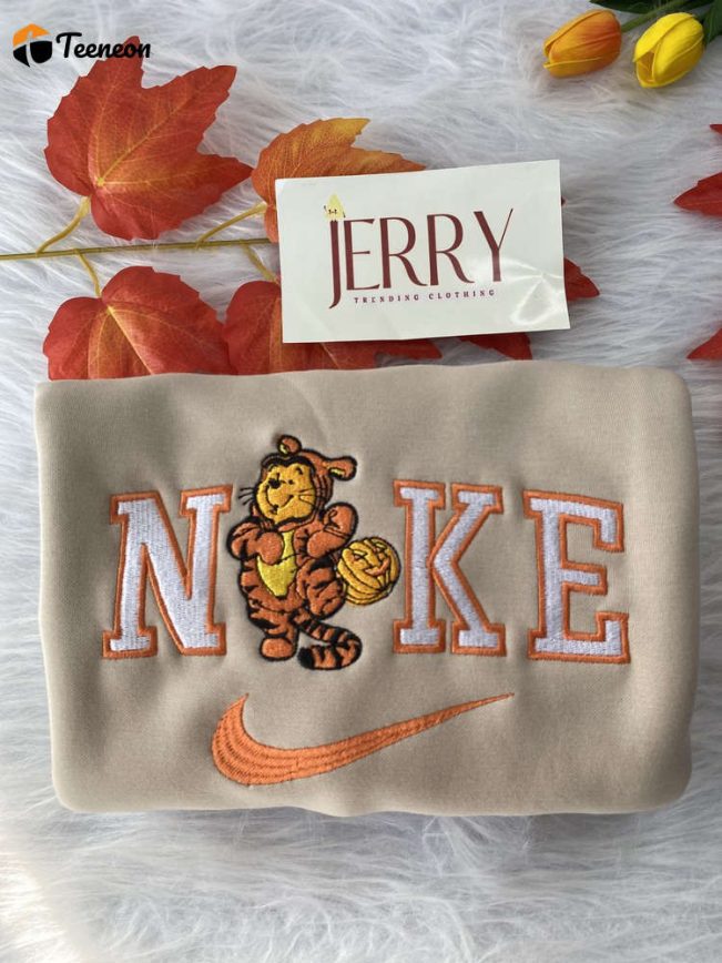Cheap Winnie The Pooh Disney Disney Nike Embroidered Sweatshirt, Halloween Gift For Couple| soulcals.com