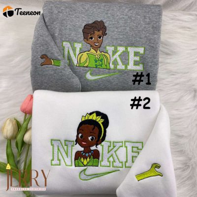 Disney Nike Chibi Tiana & Naveen Embroidered Sweatshirt, Princess and the Frog| soulcals.com