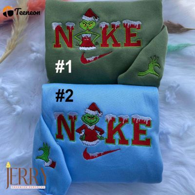 Christmas Grinch Nike Embroidered Sweatshirt| soulcals.com