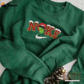 Christmas Grinch Nike Embroidered Sweatshirt, Grinch Sweatshirt Hoodie| soulcals.com