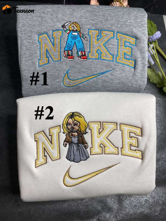 Chucky And Tiffany Nike Embroidered Sweatshirts| soulcals.com