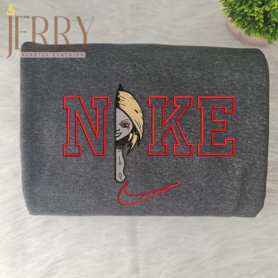 Get Spooky Style with Chucky Nike Embroidered Sweatshirt, Limited Edition Halloween Apparel| soulcals.com