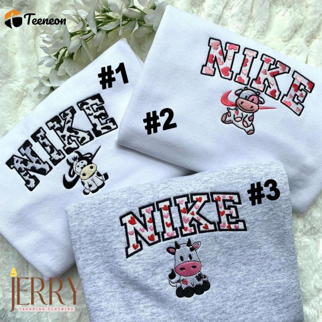 Cow Nike Embroidered Sweatshirt| soulcals.com