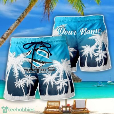 Cronulla Sharks NRL Beach Shorts Custom Name