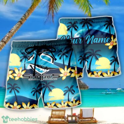 Cronulla Sharks NRL Beach Shorts Personalized Name