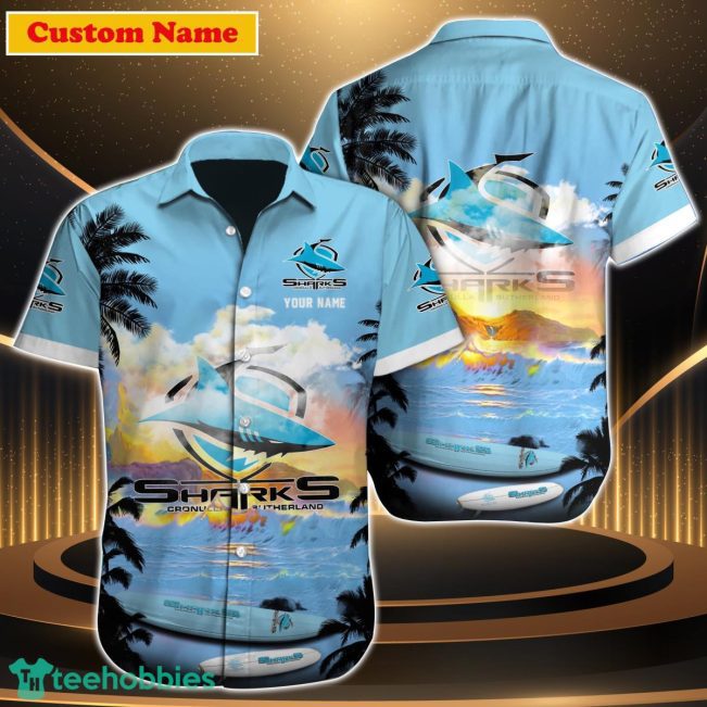 Cronulla Sutherland Sharks NRL Custom Name Hawaiian Shirt Great Gift For Men Women Fans