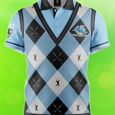 Cronulla Sutherland Sharks NRL Fairway Golf Polo Shirt Best Gift Men And Women For Fans