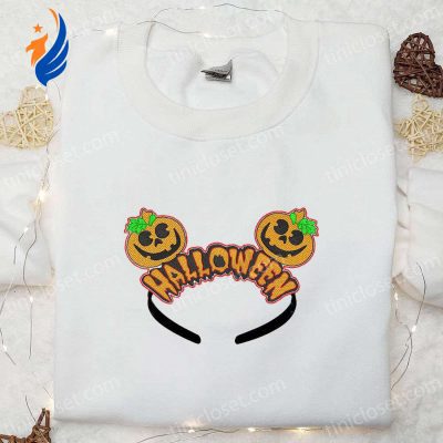 Spooktacular Halloween Mickey Mouse Ears Crown Embroidered Shirt Disney Magic | soulcals.com