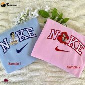 Cute Ariel & Prince Disney Nike Embroidered Sweatshirts Nike Embroidery Matching Collection| soulcals.com