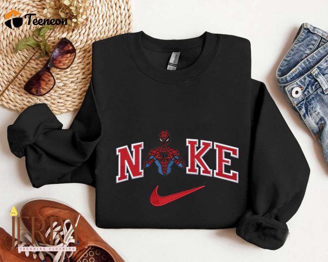 Cute Spiderman Disney Nike Embroidered Sweatshirt Perfect Valentine s Day Gift| soulcals.com