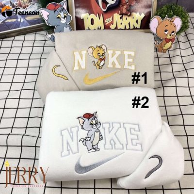 Cute Tom & Jerry Nike Embroidered Sweatshirt Playful and Stylish Design| soulcals.com