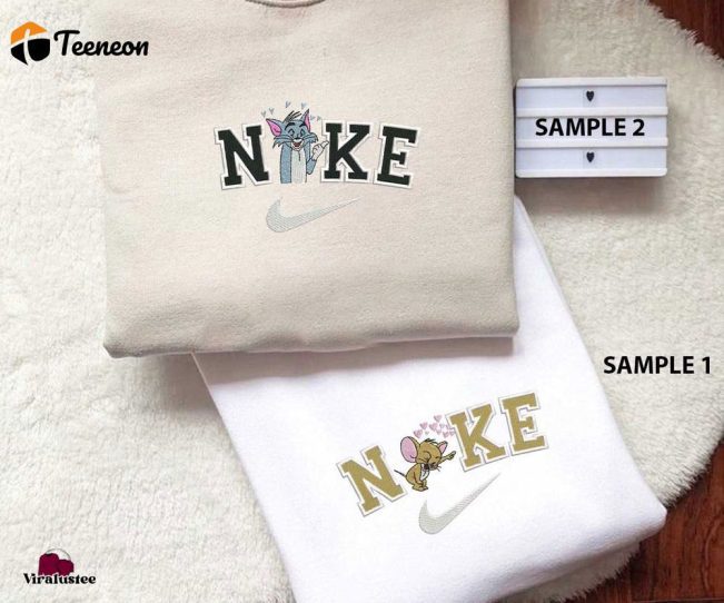 Vintage Nike Embroidered Sweatshirts Cute Tom And Jerry Design, Perfect Matching Sweatshirt| soulcals.com