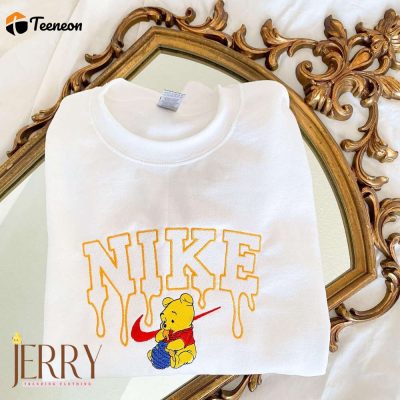 Cute Winnie The Pooh Disney Nike Embroidered Sweatshirt| soulcals.com