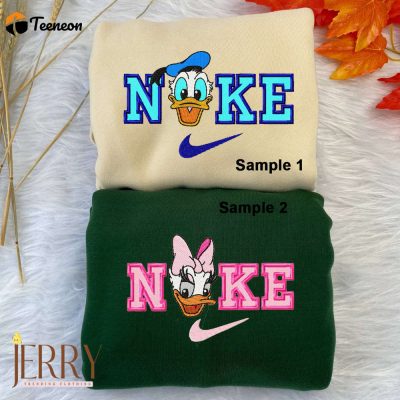Daisy And Donal Duck Disney Nike Embroidered Sweatshirts| soulcals.com