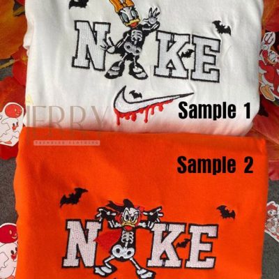 Daisy And Donald Duck Disney Matching Halloween Nike Embroidered Sweatshirts| soulcals.com