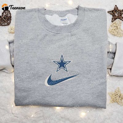 Dallas Cowboys x Nike Swoosh Embroidered Shirt & Hoodie B Gift for Men Women NFL Sports Gift Ideas| soulcals.com
