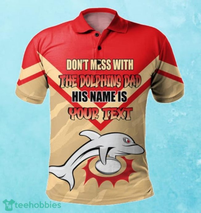 Dolphins Custom Name Father?s Day NRL Custom Polo Shirt Best Gift For Fans