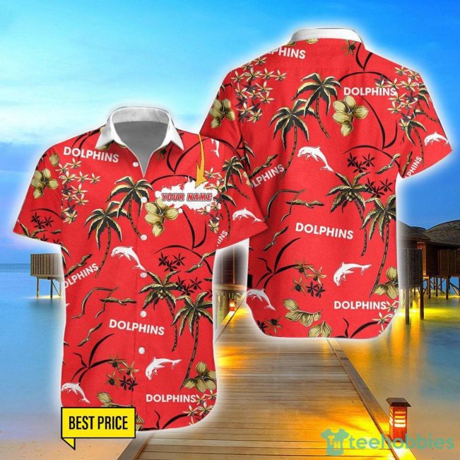 Dolphins NRL 3D Hawaiian Shirt And Shorts Custom Name Beach Shirt