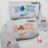 Dory And Nemo X Nike Embroidered Couple Shirt Disney Finding Nemo Embroidered Shirt Nike Inspired Embroidered Hoodie 1.jpeg - demo10