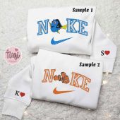 Dory And Nemo X Nike Embroidered Couple Shirt Disney Finding Nemo Embroidered Shirt Nike Inspired Embroidered Hoodie 2.jpeg - demo10