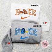 Dory And Nemo X Nike Embroidered Couple Shirt Disney Finding Nemo Embroidered Shirt Nike Inspired Embroidered Hoodie 4.jpeg - demo10