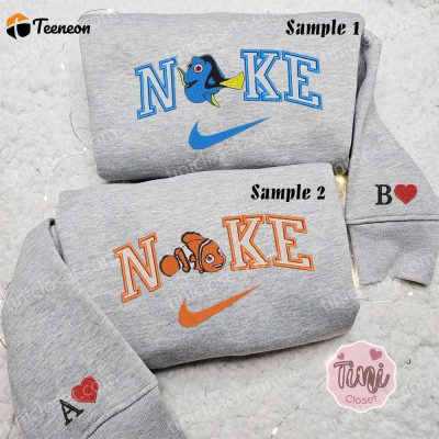 Dory & Nemo x Nike Embroidered Couple Shirt Disney Finding Nemo Shirt Nike Inspired Hoodie| soulcals.com