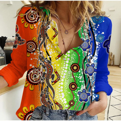 Women aboriginal Indigenous NAIDOC casual shirt NCY048