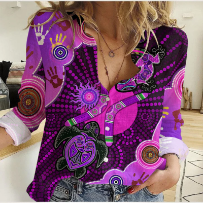 Women aboriginal Indigenous NAIDOC casual shirt NCY045