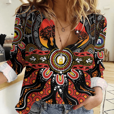 Women aboriginal Indigenous NAIDOC casual shirt NCY010