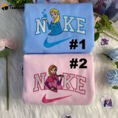 Elsa And Anna Frozen Disney Nike Embroidered Sweatshirts| soulcals.com