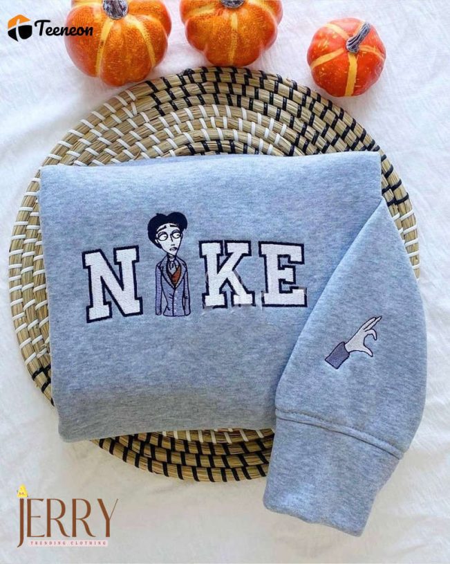 Emily And Victor The Corpse Bride Nike Embroidered Shirt| soulcals.com