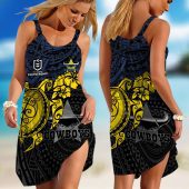 NRL Brisbane Broncos Polynesian Sleeveless Summer Beach Sundress for Women
