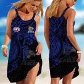 AFL West Coast Eagles  Polynesian Sleeveless Summer Beach Sundress for Women