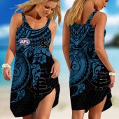 AFL Brisbane Lions  Polynesian Sleeveless Summer Beach Sundress for Women