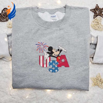 Firework USA Mickey Mouse Shirt Disney Embroidered Patriotic Shirts | soulcals.com