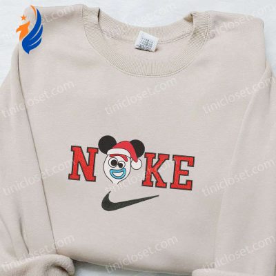 Forky Mickey Disney Christmas x Nike Embroidered Sweatshirt Cartoon Shirt Perfect Christmas Gift | soulcals.com