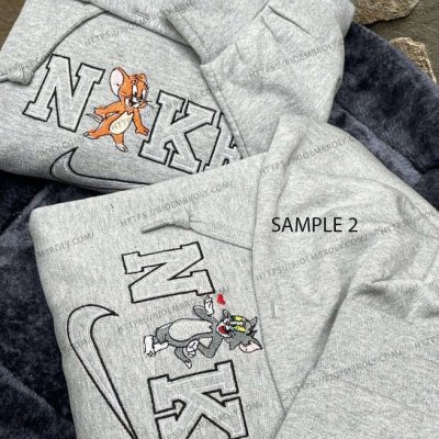 Funny Tom And Jerry Nike Embroidered Sweatshirt| soulcals.com