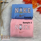 Ghost Mickey Mouse And Minnie Mouse Disney Nike Embroidered Shirt| soulcals.com