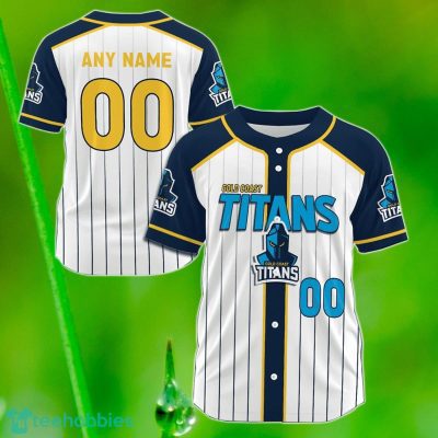 Gold Coast Titans Custom Name & Number NRL Baseball Jersey Best Gift For Men And Women Fans