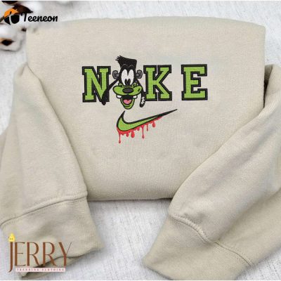 Green Goofy Disney Halloween Nike Embroidered Sweatshirt| soulcals.com