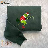 Grinch Steals Garland Nike Embroidered Sweatshirts, Grinch Christmas Sweatshirt| soulcals.com