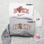 Gus Mouse Cinderella Xmas X Nike Embroidered Couple Shirt Christmas Embroidered Shirt Nike Inspired Embroidered Hoodie 2.jpeg - demo10