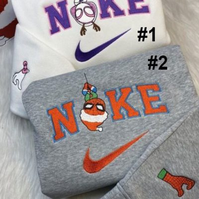 Gwen Stacy and Spiderman Nike Embroidered Sweatshirt, Christmas Gift For Couple| soulcals.com