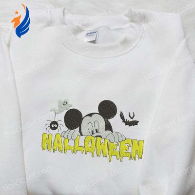 Spooky Halloween Mickey Embroidered Shirt Disney Sweatshirt & Hoodie Adorable & Stylish | soulcals.com