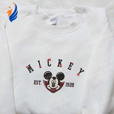 Halloween Mickey Est 1928 Embroidered Shirt Disney Halloween Gift for Family | soulcals.com