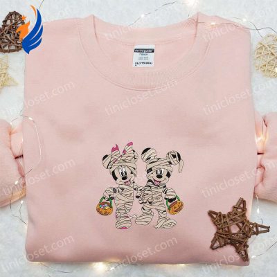 Halloween Mickey Minnie Mummy Embroidered Shirt Best Disney Gifts for Family | soulcals.com