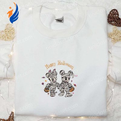 Halloween Embroidered Shirt Happy Mickey Minnie Mummy Best Disney Gift for Family | soulcals.com
