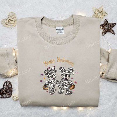 Halloween Embroidered Shirt Happy Mickey Minnie Mummy Best Disney Gift for Family | soulcals.com