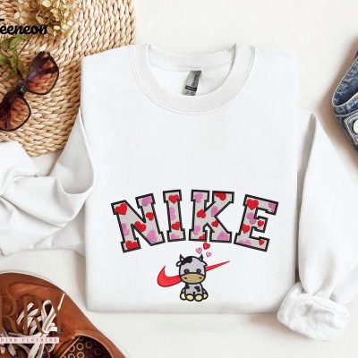 Heart Cow Nike Embroidered Sweatshirt| soulcals.com